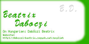 beatrix daboczi business card